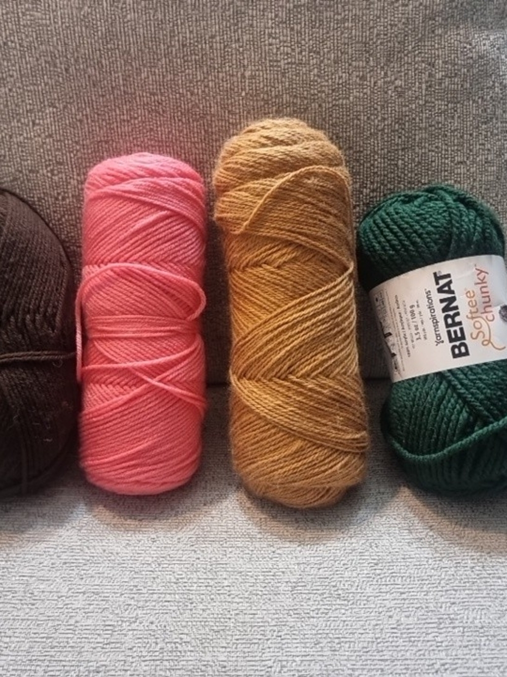 Yarn Lot 4 Skeins Bernat Softee Chunky Assorted Colors Knitting Crochet Craft